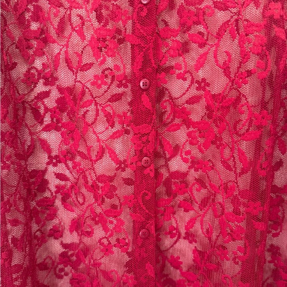 George Red Lace Top - Picture 2 of 5